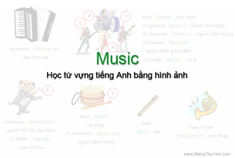 Học từ vựng tiếng Anh bằng hình ảnh: The Music