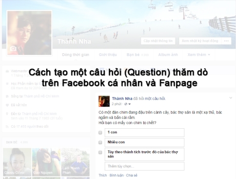 Cách tạo một câu hỏi (Question), thăm dò trên Facebook cá nhân và Fanpage