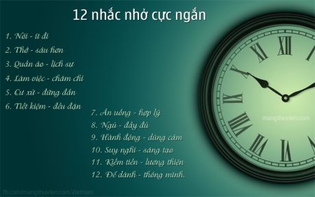 12 nhắc nhở hàng ngày cực ngắn